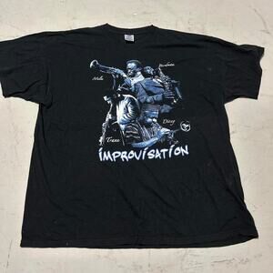 **1994 Improvisation Jazz T-Shirt - Miles Davis, Trane, Dizzy, Bird Man**